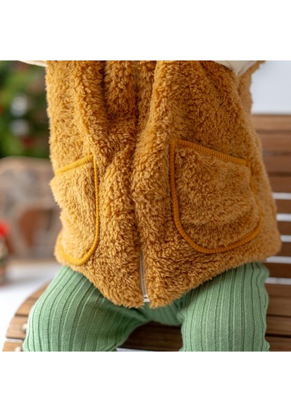 Peluş Çocuk Yelek Hardal fiyatları