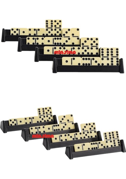 Domino Taşı Kemik Seremik Çantalı Büyük Boy Domino Taşı Seti -4 Oyun Istakası Hediyeli