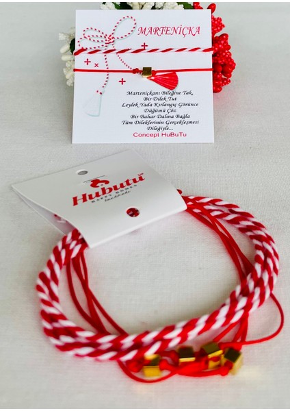 2’li 5 Set Marteniçka Kırmızı Mart Ipi Dilek Bileklik Seti