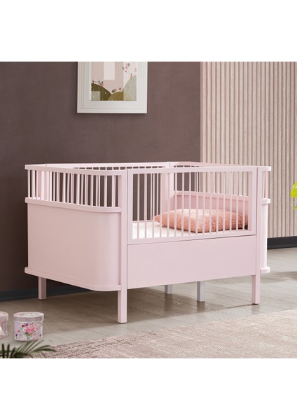 Mdf Beşik, 90X130 Trend Büyüyen Beşik, Trend 90X190 Karyola,  Pembe