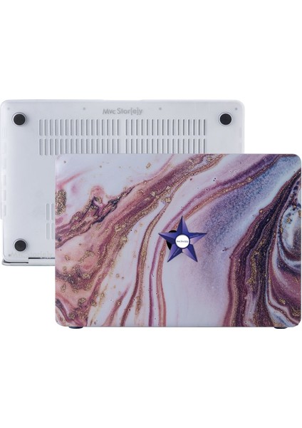 Macbook Air M1 Kılıf 13 inç Mermer Glitter (TouchID'li M1 Air) A2337 A2179 A1932 ile Uyumlu