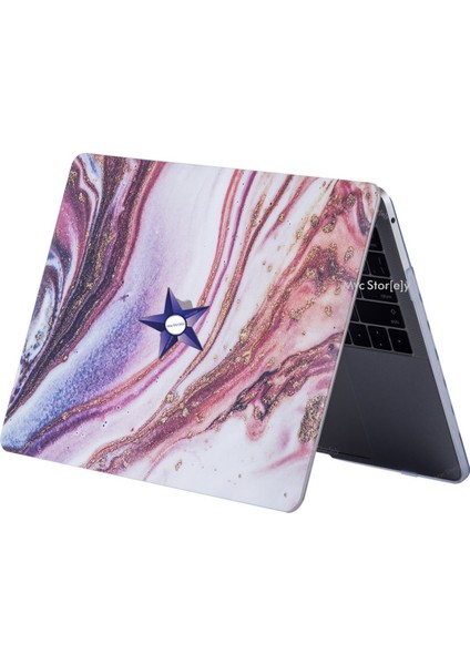 Macbook Air M1 Kılıf 13 inç Mermer Glitter (TouchID'li M1 Air) A2337 A2179 A1932 ile Uyumlu