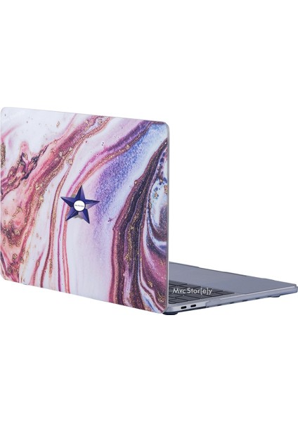 Macbook Air M1 Kılıf 13 inç Mermer Glitter (TouchID'li M1 Air) A2337 A2179 A1932 ile Uyumlu