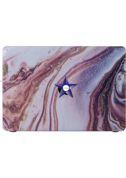 Macbook Air M1 Kılıf 13 inç Mermer Glitter (TouchID'li M1 Air) A2337 A2179 A1932 ile Uyumlu
