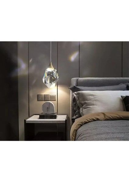 Modern Luxury Kristalize Camlı Power LED Aplik Gold Sarı Concept Ürün Gün Işığı