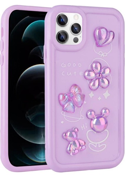 Apple iPhone 14 Pro Max Uyumlu Kılıf Kabartma Figürlü Parlak Toys Silikon Kapak