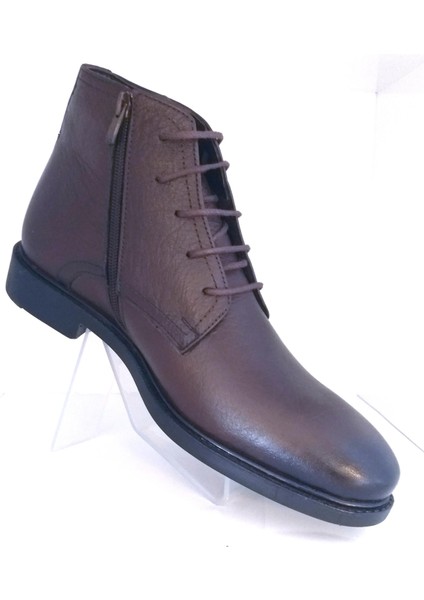 Bagsshoes INT2023K-025 Erkek Deri Bağlı ve Fermuarlı Klasik Bot