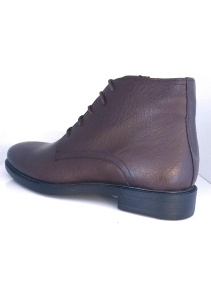 Bagsshoes INT2023K-025 Erkek Deri Bağlı ve Fermuarlı Klasik Bot