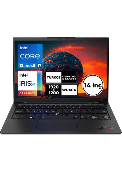 Thinkpad X1 Carbon 17-1355U 16 GB 1 Tbssd 14" Wuxga Touch Windows 11 Pro 21HNSB7FX9 Bt1