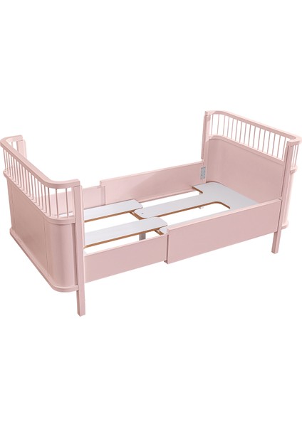 Mdf Beşik, 90X130 Trend Büyüyen Beşik, 90X190 Trend Karyola,  Pembe + 1 Adet 90X130 Comfort Yatak