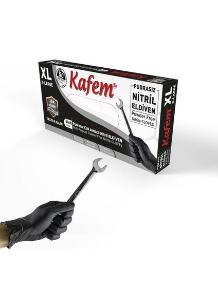 Siyah Nitril Eldiven Pudrasız Ekstra Kalın Xl 50'li x 20 Paket fiyatları