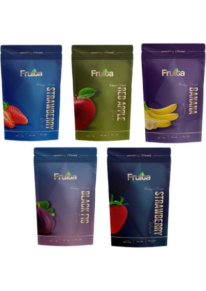 Freeze Dried 5li Tanışma Paketi - Dilim Elma-Dilim Incir-Dilim Çilek-Bütün Çilek-Dilim Muz