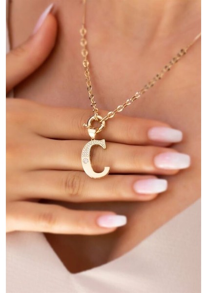 14 Ayar Altın S Harf Kolye