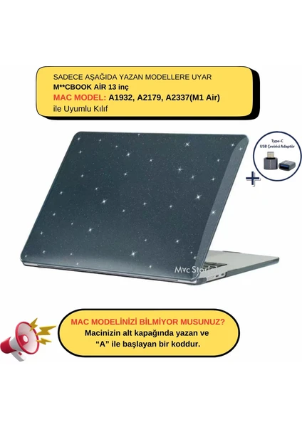 Macbook Air M1 Kılıf 13inç A1932 A2179 A2337 ile Uyumlu Crystal Star