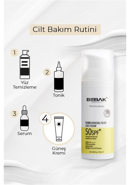 Pharma %100 Mineral Güneş Filtresi Içerikli Spf 50+ Yüksek Korumalı Güneş Kremi 50ml