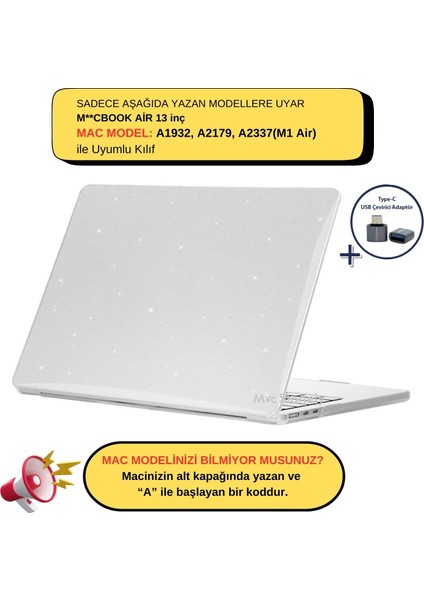 Macbook Air M1 Kılıf 13inç A1932 A2179 A2337 ile Uyumlu Crystal Star