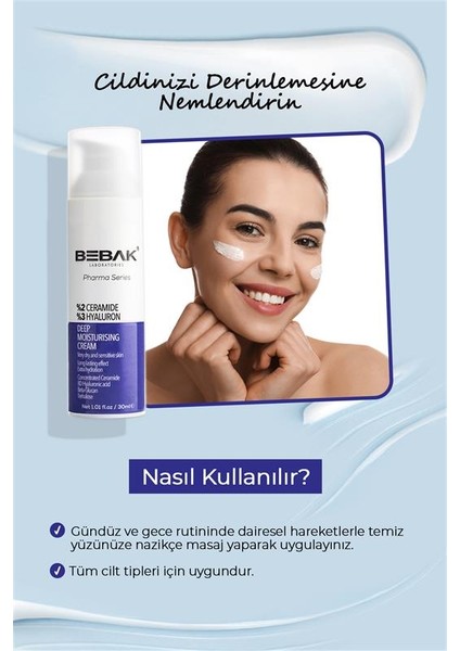 Pharma Kuru Ve Atopiye Eğilimli Ciltler Için Yoğun Nemlendirici Krem %2ceramide %3 Hyaluron 30ml