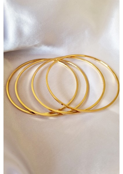 Kadın 4'lü Lüks Yüksek Kalite Çelik 65mm Ajda Bilezik Çelik Kararmaz Bileklik fiyatları