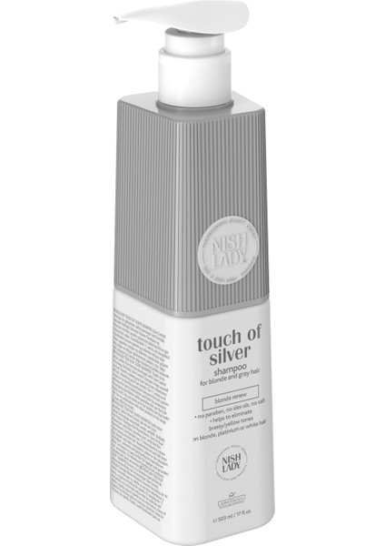 Nıshlady Touch Of Silver Dore Yok Edici Şampuan Açık Sarı,gri ve Beyaz Saçlara Yönelik 503 ml