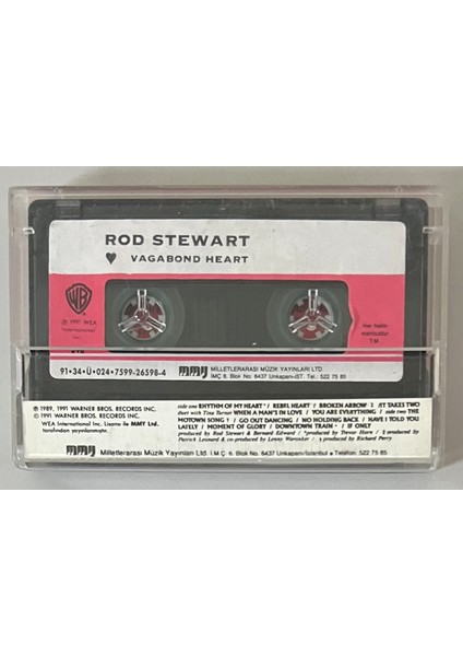 Rod Stewart Vagabond Heart Kaset (Orjinal Dönem Kağıt Baskı)