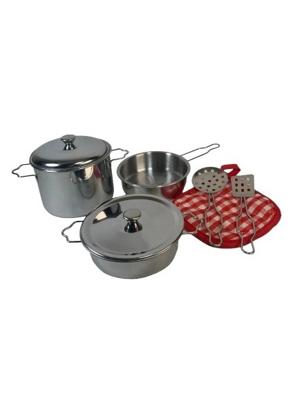 Yıldırım Metal Paslanmaz Çelik Oyuncak Tencere Tava Seti 8 Parça Kız Çocuklar İçin 3+ Yaş fiyatları