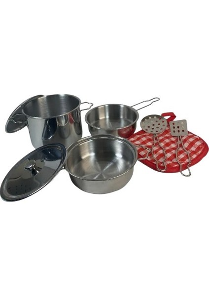 Yıldırım Metal Paslanmaz Çelik Oyuncak Tencere Tava Seti 8 Parça Kız Çocuklar İçin 3+ Yaş modelleri