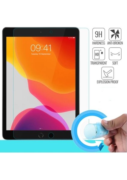Apple iPad 7. Nesil 10.2" Dönerli Standlı Deri Tablet Kılıfı - Nano Cam Ekran Koruyucu