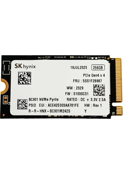 Sk Hynix BC901 256GB M.2 22X42 Nvme SSD