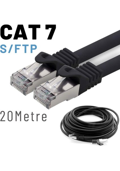 20 Metre Cat7 Kablo S/ftp Lszh Ethernet Network Lan Ağ Kablosu