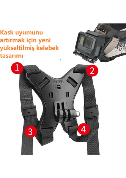 Kask Kamera Çene Tutucu 4 Bacaklı Esnek Kırılmaz Yeni Model