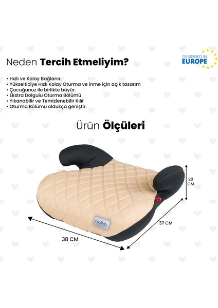 Oto Koltuğu Yükseltici - Bej