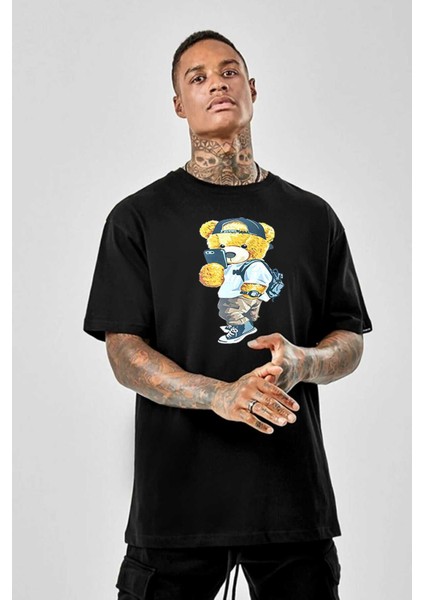 Unisex Peluş Ayı Baskılı Tshirt