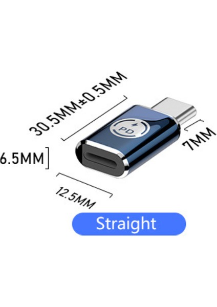 35W Type C To Lightning iPhone 15 Max Pro Plus Yuva Çevirici Hızlı Şarj Aktarımı Otg Dönüştürücü Koyu Mavi Otgtm-01