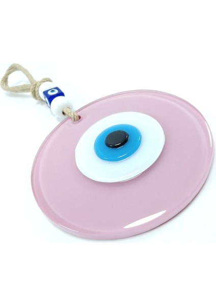 Opak Toz Pembe Nazar Boncuğu El Yapımı Cam Duvar Dekoru 12 cm Hediyelik Eşya fiyatları