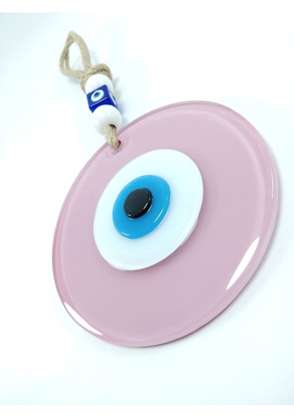 Opak Toz Pembe Nazar Boncuğu El Yapımı Cam Duvar Dekoru 12 cm Hediyelik Eşya fırsatları