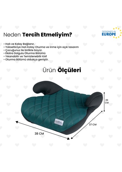 Oto Koltuğu Yükseltici - Yeşil modelleri