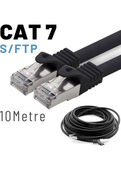 10 Metre Cat7 Kablo S/ftp Lszh Ethernet Network Lan Ağ Kablosu