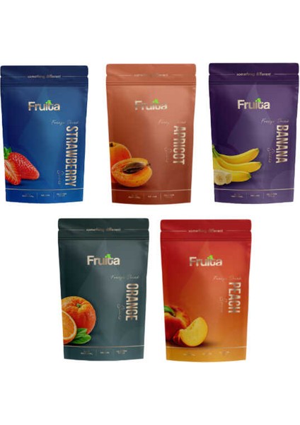 Freeze Dried 5’li Tanışma Paketi 2 (Dilim Çilek, Dilim Kayısı, Dilim Muz, Dilim Şeftali, Dilim Portakal)