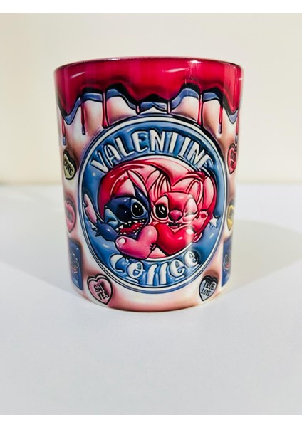 Stitch & Angel Valentine Coffe 3D Kupa