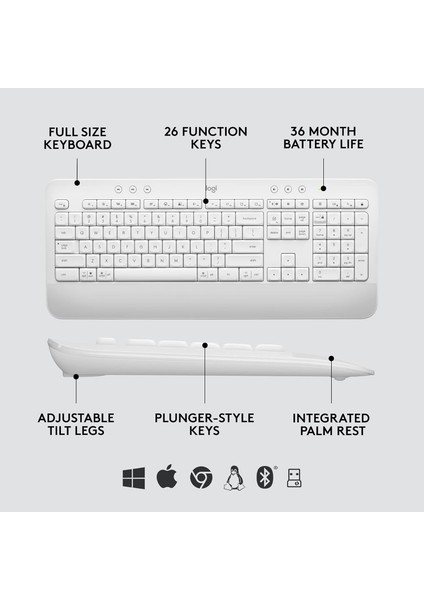 Signature MK650 Multi-Device Bolt Alıcılı Bluetooth Kablosuz Klavye ve Mouse Seti Türkçe Q