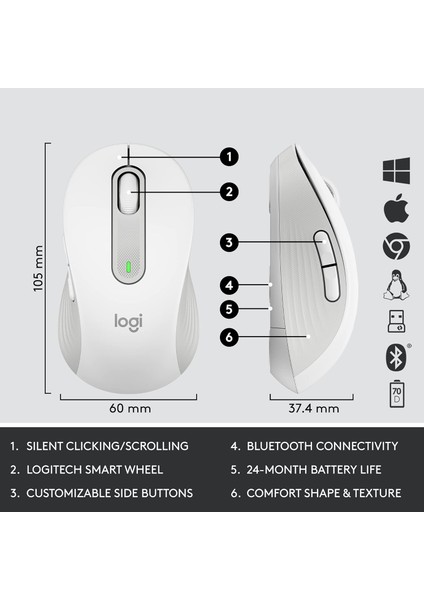 Signature MK650 Multi-Device Bolt Alıcılı Bluetooth Kablosuz Klavye ve Mouse Seti Türkçe Q