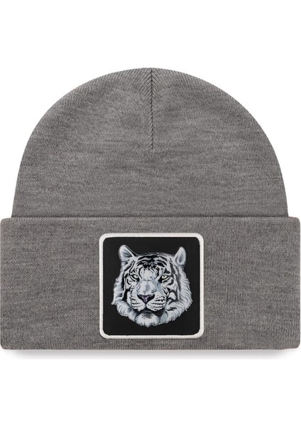 V1 Akrilik Kaplan - 19SB Kod Logolu Unisex Gri Bere (Beanie)