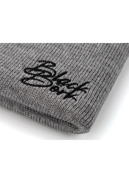 V1 Akrilik Kaplan - 19SB Kod Logolu Unisex Gri Bere (Beanie)