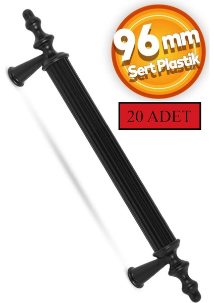 96 mm Polimer Dolap Kulpu 20 Adet Vidalı