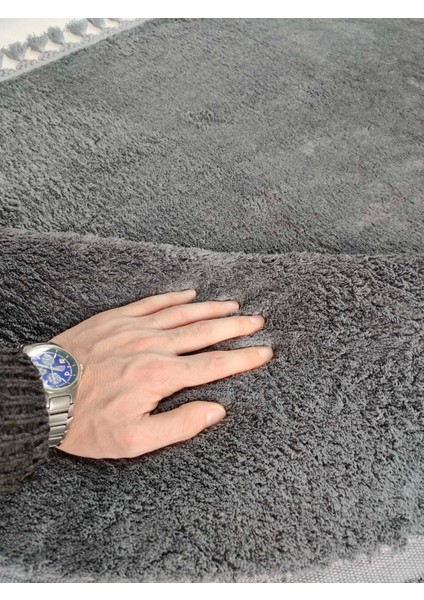 Antrasit Puffy Peluş Oval Halı fırsatları