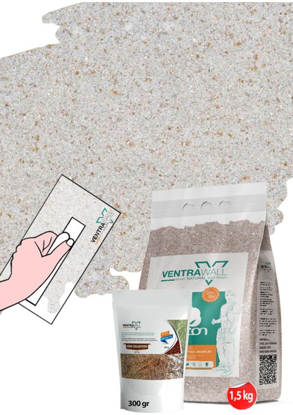 - Ipek Sıva | Canlı Sıva | Isı Ve Ses Yalıtımlı Sıva |%100 Pamuk | Krem - Kahve | BR03-1,5 Kg|5m²