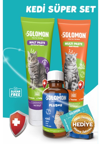 Kedi Süper Set (Muti Paste & Malt Paste & Plus B)