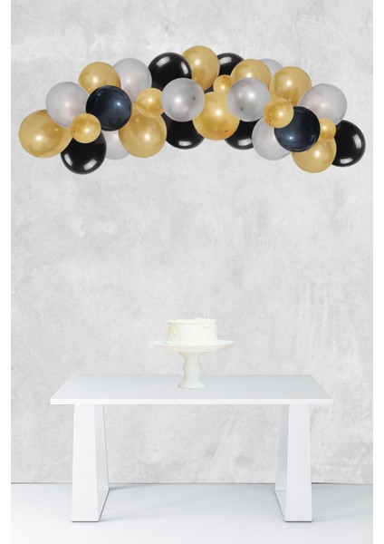 Gold Silver Konsept Balon Zinciri Arı Tema Parti Balon Seti 47 Parça