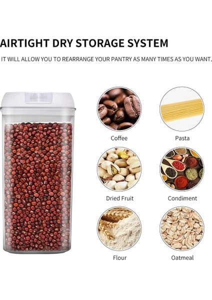 Konteyner Saklama Seti, Mutfak Kiler Kapları, Hava Geçirmez Gıda Saklama Kapları, Un, Tahıl Için Mükemmel (Yurt Dışından) modelleri