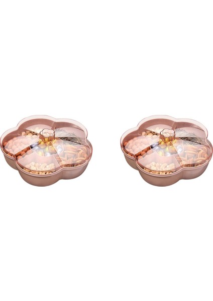 2x Snack Saklama Kutusu, Çiçek Şekli Kapaklı Snack Tepsisi, Gıda Saklama Kutusu, Meyve Kutusu Kabı, Pembe (Yurt Dışından)
